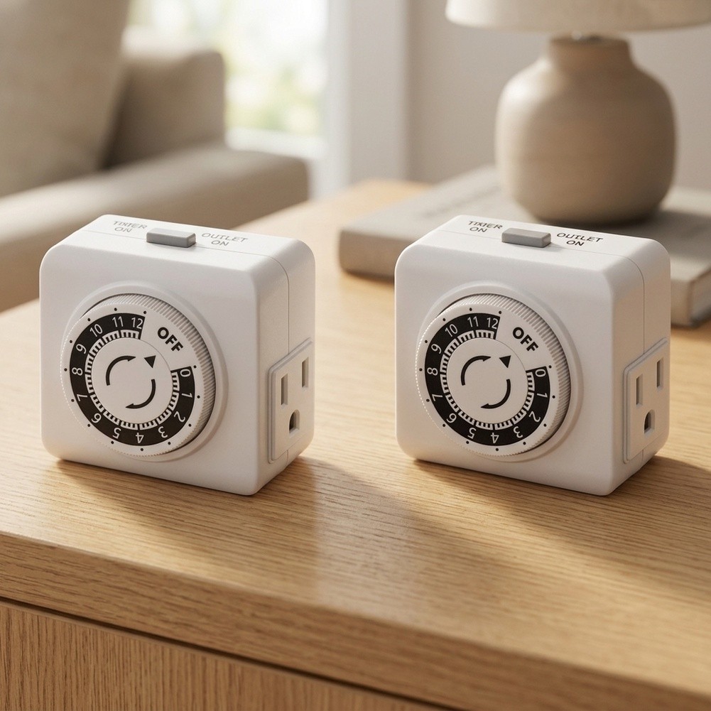 ชุด 2 ชิ้น ปลั๊กตั้งเวลาแบบกลไ - Timer Dual Outlet บทวิจารณ์และราคา